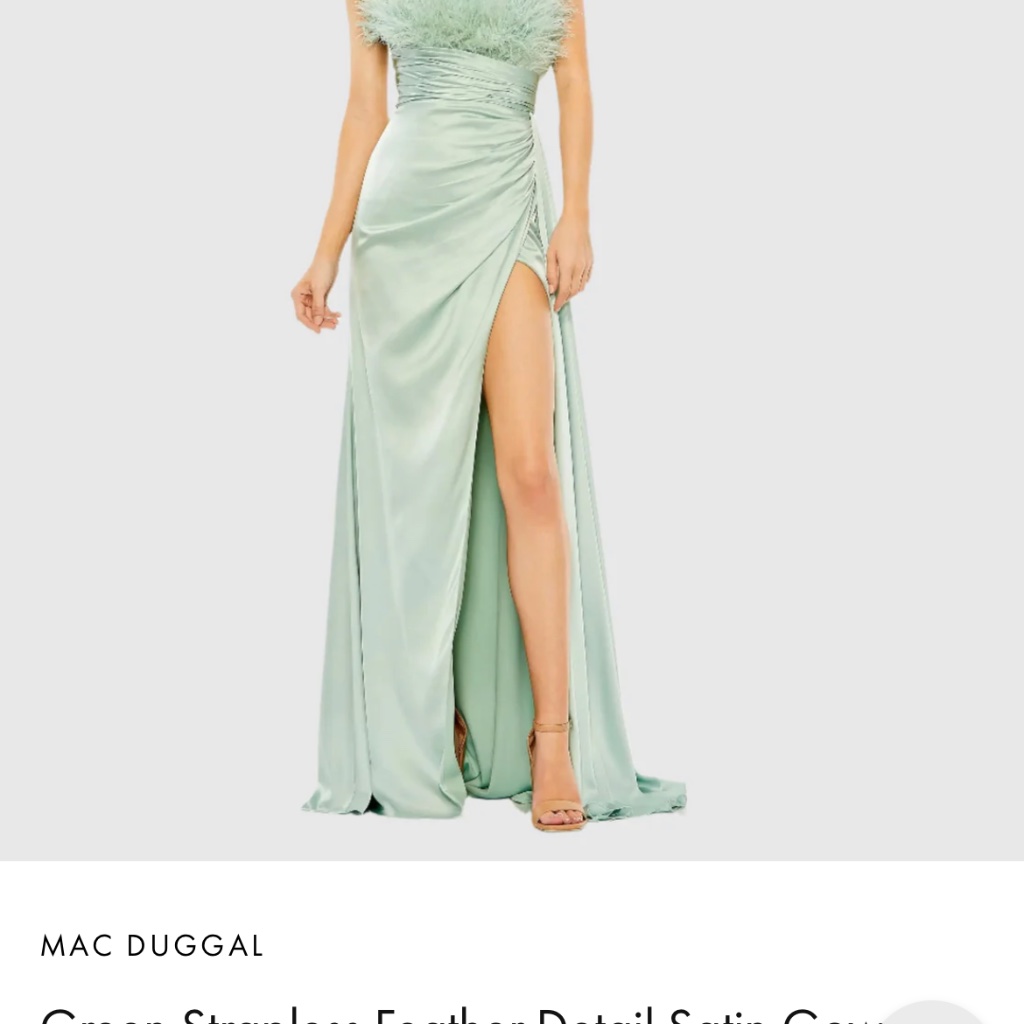 Mac Duggal Feather Satin Gown